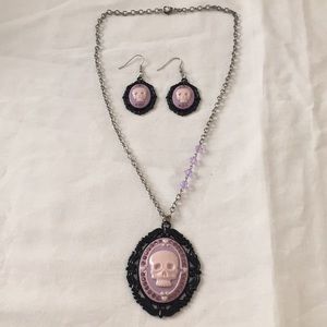 2/$10 Skull cameo necklace and earrings set*